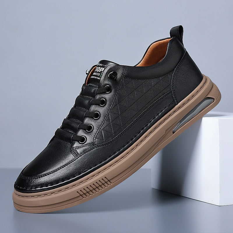 Men shoes Genuine Leather Fashion Vulcanized Shoes