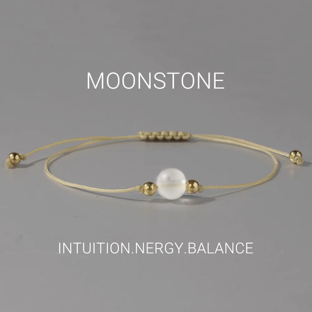 Crystal & Gemstone Amethyst Bracelet — Natural Woven Bead String Crystal Jewelry — view 16 of crystal & gemstone