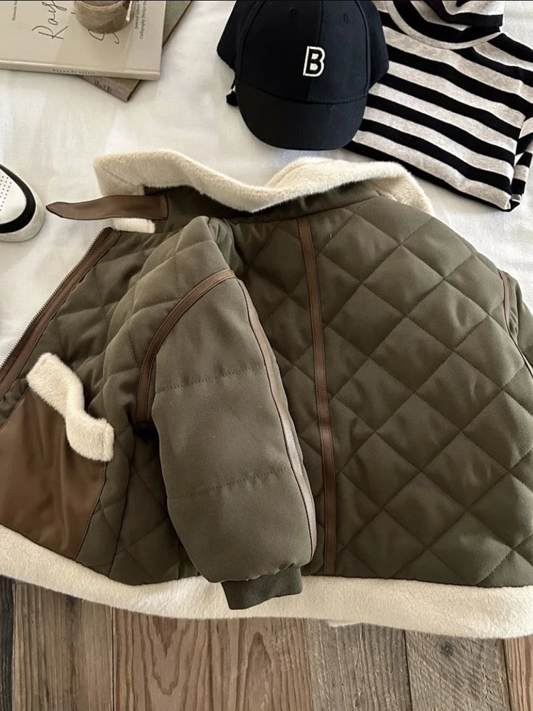 Children's Winter Boys And Girls, Plush And Thick Cotton Jacket, Warm Jacket, Outerwear Children's Clothing Kids Padding