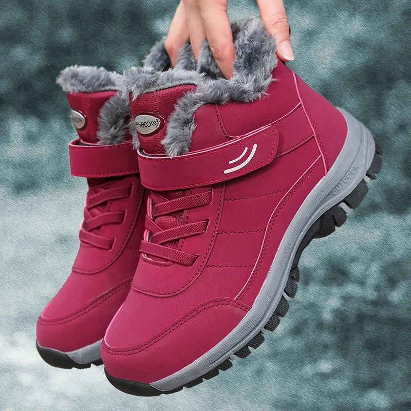 Women's Non-Slip Snow Boots — Platform Fur Combat Ankle Boots for Icy Sidewalks — view 3 of boots