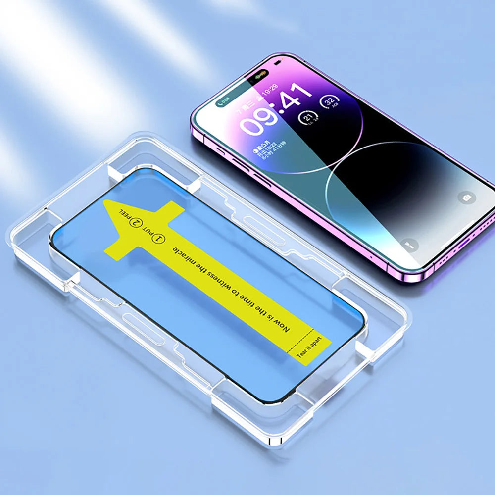 Oleophobic Dust-Free Screen Protector for iPhone 17 Pro Max/16/15/14/13/11/12/SE — view 5 of screen protectors