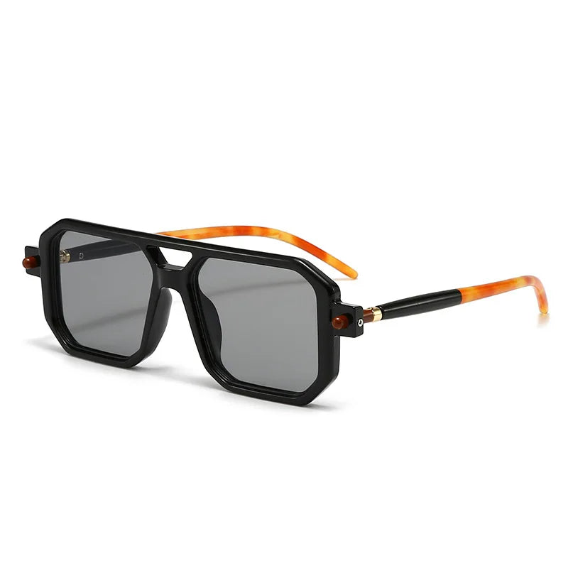 Square Pilot Sunglasses Classic — Vintage Retro Luxury Designer Women Men Hybrid UV400 Shades — view 4 of sunglasses