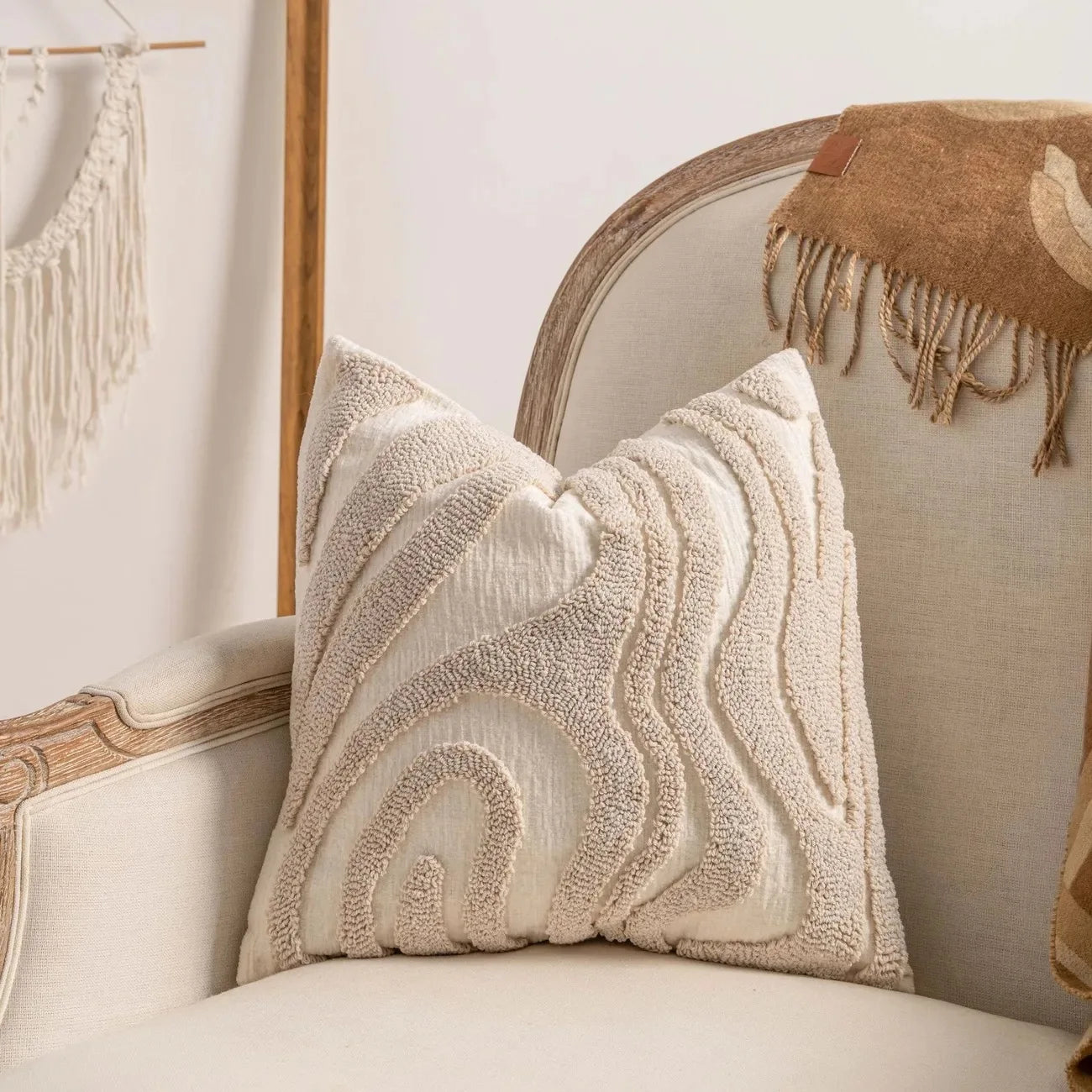 Boho Chenille Throw Pillow Cover &mdash; 45&times;45 cm Soft Geometric Decorative Cushion Case — view 9 of cushion covers & pillow cases
