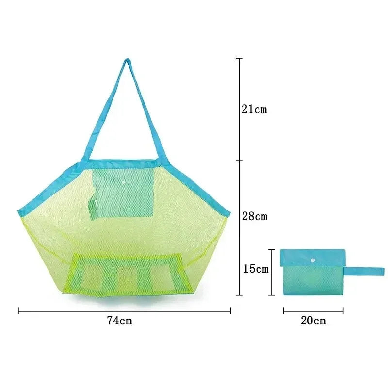 Multicolor Mesh Beach Bag - Sand-Away Kids Beach Toy Tote with Hanging Hole — view 5 of beach bags