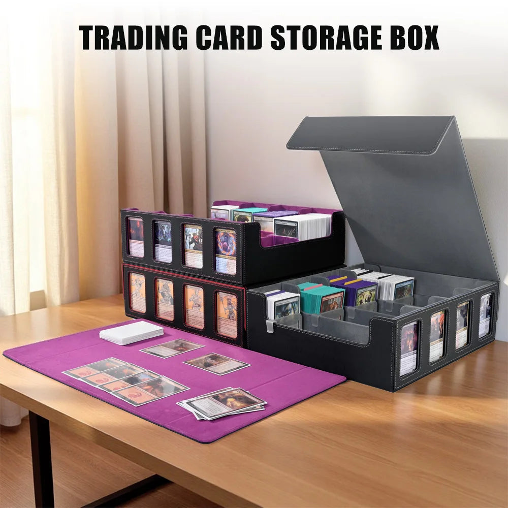 Trading Card Storage Box with Commander Display, 2400+ Deck Box for MTG with Removable Cover,  fits Magic TCG PTCG Sports Cards
