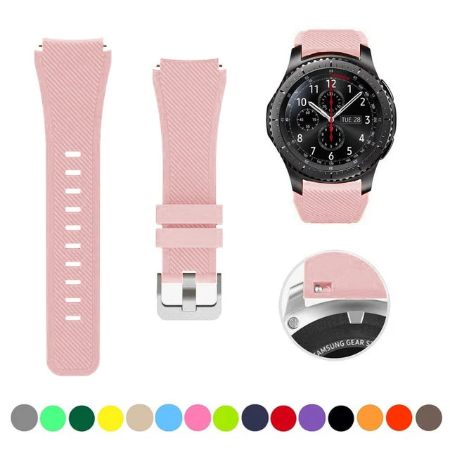 20/22mm Quick-Release Watch Strap for Samsung Galaxy Watch 6/5/4 & Gear S3 — Leather-Look Band