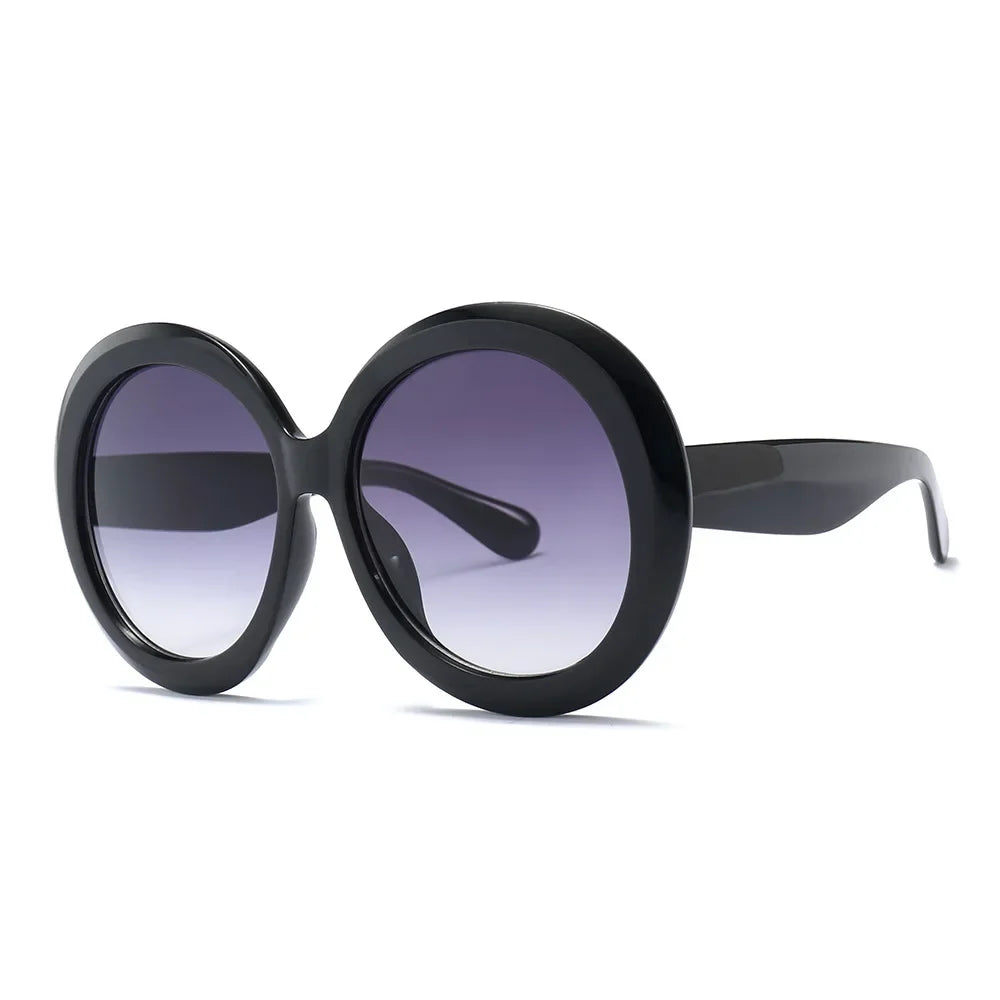 Oversized Round Sunglasses — Women's Gradient UV400 Retro Sun Glasses — view 10 of sunglasses