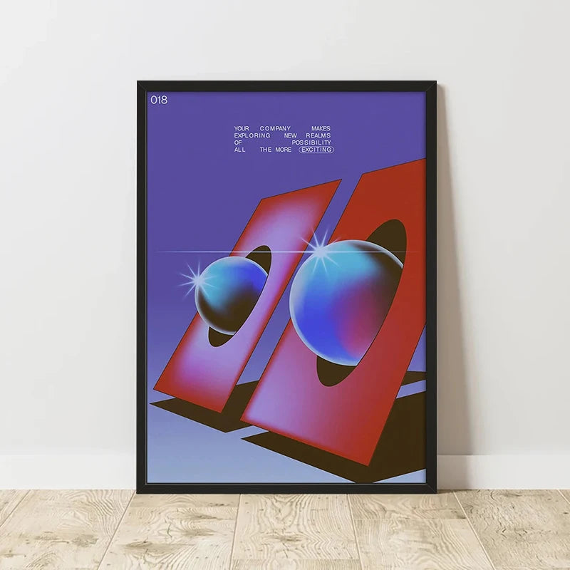Classic Retro Abstract Art Canvas Poster &mdash; Frameless Print for Home &amp; Room Wall Decor