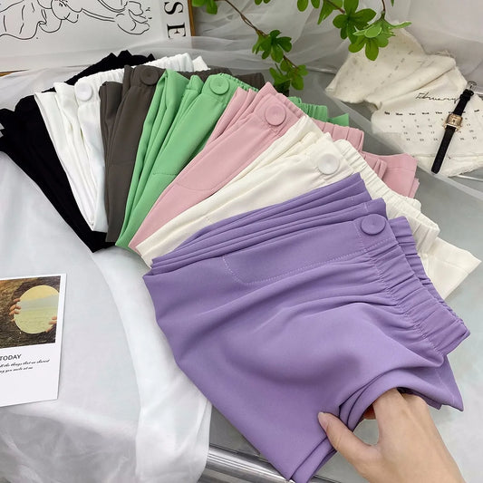 Baggy Suits Pants for Women 2023 New High Waisted Korean Fashion