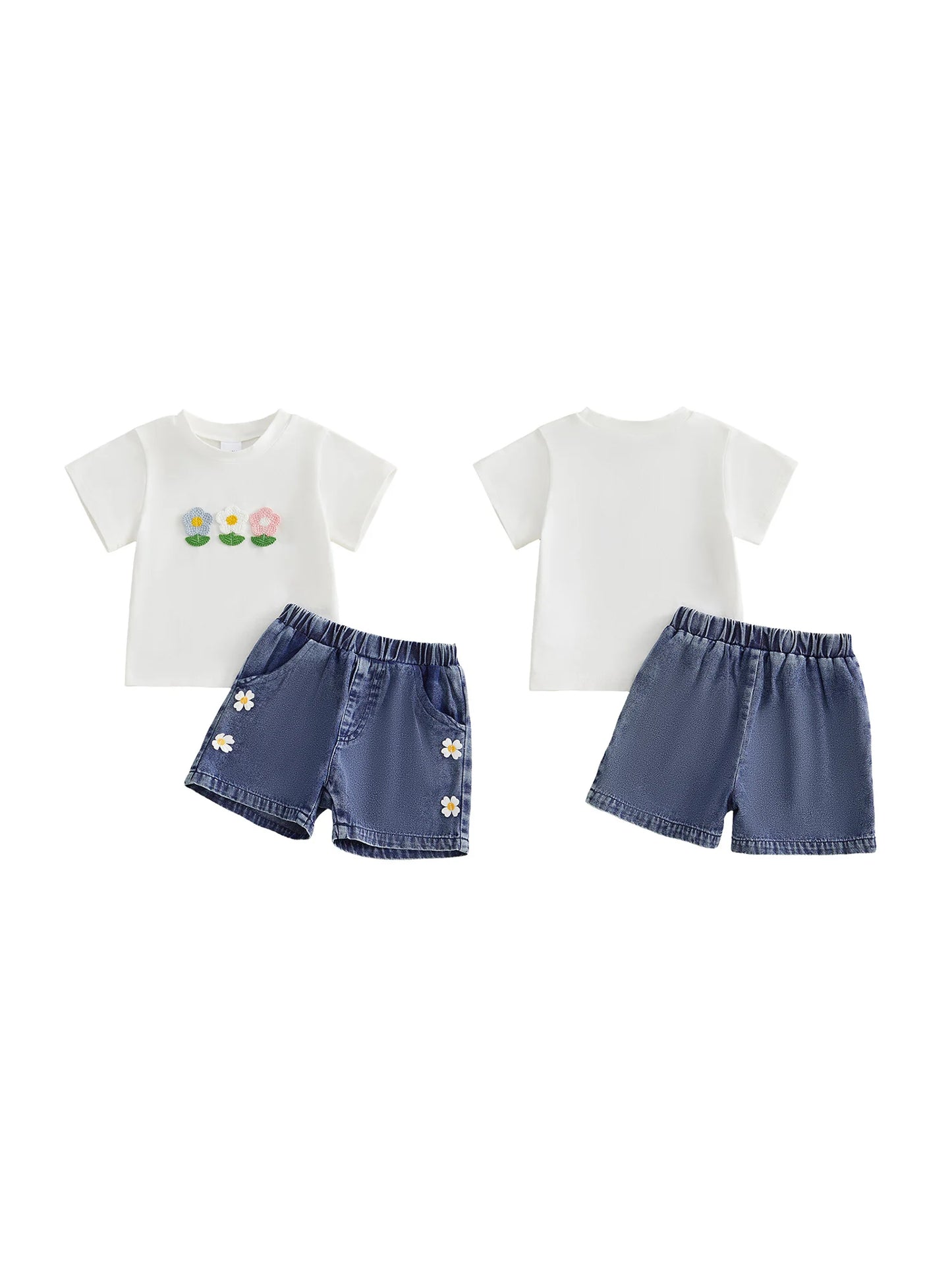 Girls Floral Tank Top & Skirt Set - Sleeveless Summer Outfit for Kids — view 2 of girls sets