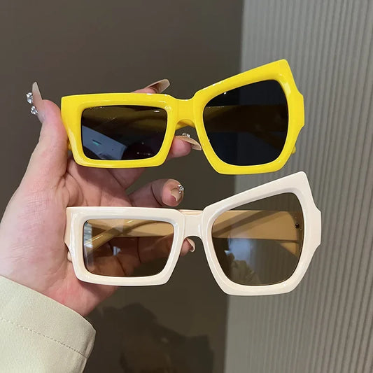 Polygon Square Sunglasses — Unisex Vintage UV400 Flat-Brow Sun Glasses — view 1 of sunglasses