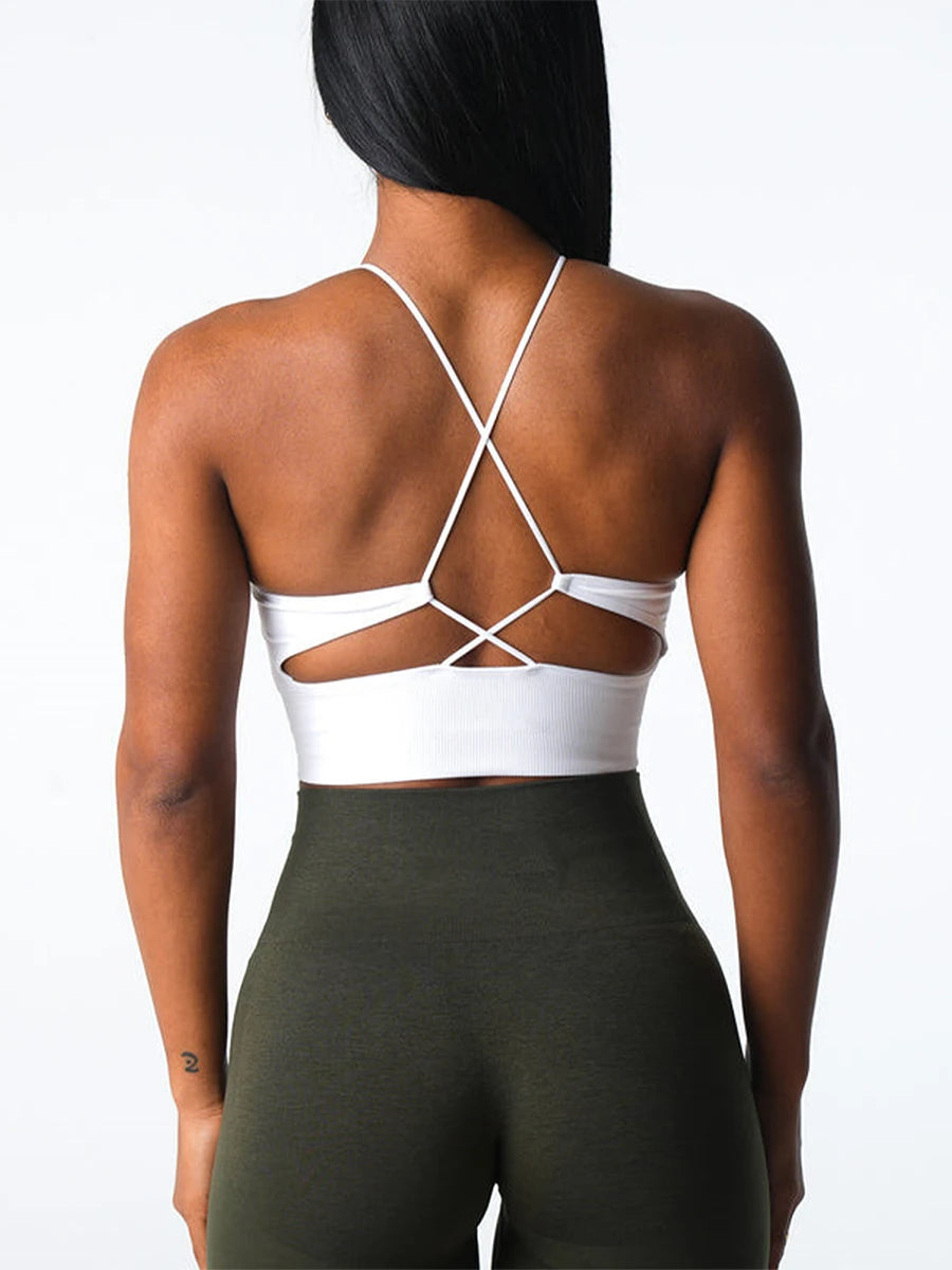 Women&rsquo;s Seamless Sports Bra &mdash; Solid-Color Sleeveless Yoga Workout Fitness Bralette — view 6 of sports bras