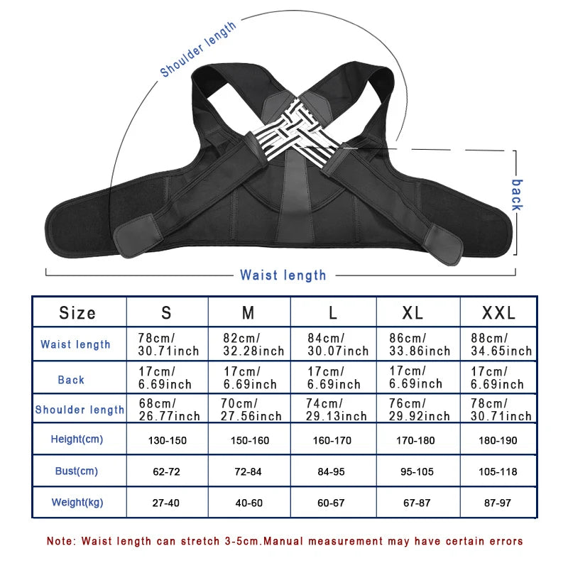Back Brace Posture Corrector — Adjustable Shoulder Straightener for Men & Women — view 6 of recovery & massage