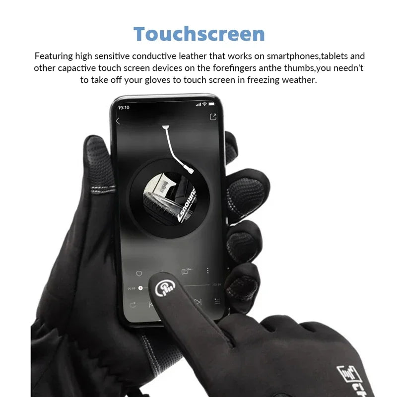 Winter Gloves Waterproof Thermal Touchscreen — Windproof Cold Weather Running Hiking Ski Gloves — view 2 of gloves