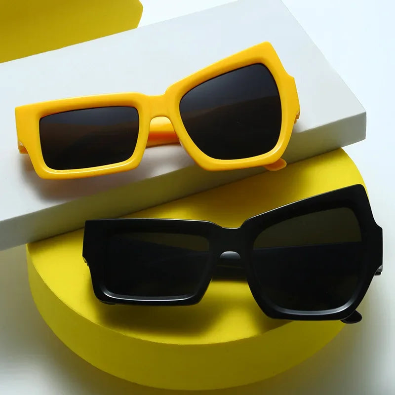 Polygon Square Sunglasses — Unisex Vintage UV400 Flat-Brow Sun Glasses — view 5 of sunglasses