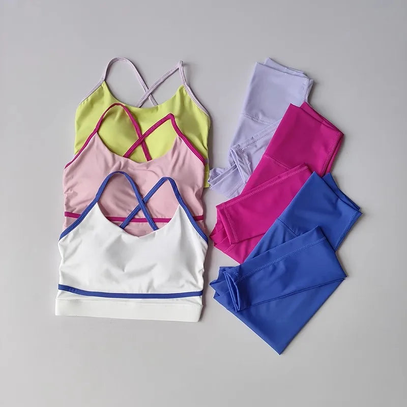 Women's Activewear 2-Piece Workout Set — High-Waist Leggings + Sports Bra Yoga Suit — view 3 of women's activewear