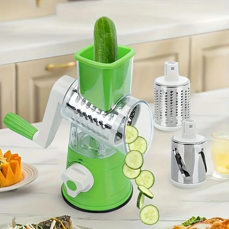Bench-Top Drum Vegetable & Fruit Slicer Grater – Fast Rotary Shredder for Even Cutting — view 2 of home & kitchen