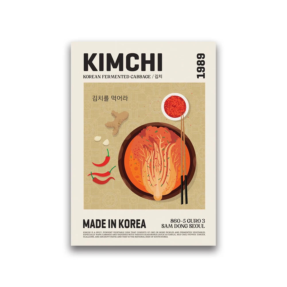 Delicious World Cuisine Canvas Poster &mdash; Pho, Ramen &amp; Tapas Wall Art for Kitchen Decor