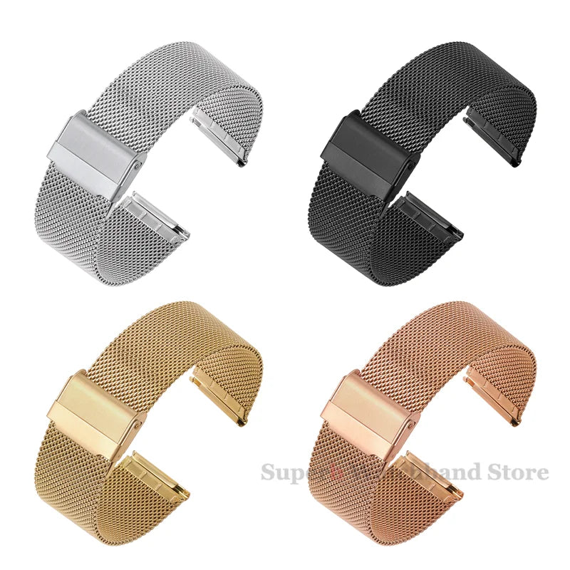 Milanese Universal Quick-Release Bracelet — 12/14/16/18/20/22mm Stainless Steel Watch Strap — view 5 of watch straps