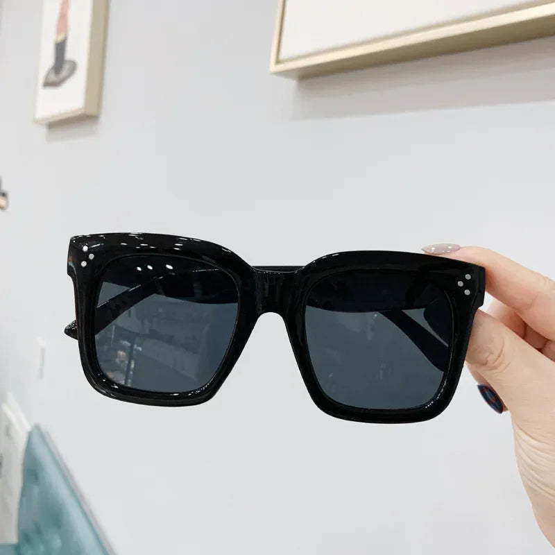 Oversized Square Sunglasses Retro Black — Celebrity-Coded Driving Vintage Designer Mirror Shades — view 7 of sunglasses