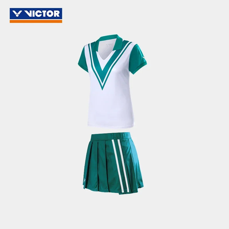 New  Victor sport t-shirts women  fashion Jersey badminton clothing sportswear short sleeve polo set skirts  TK-41031