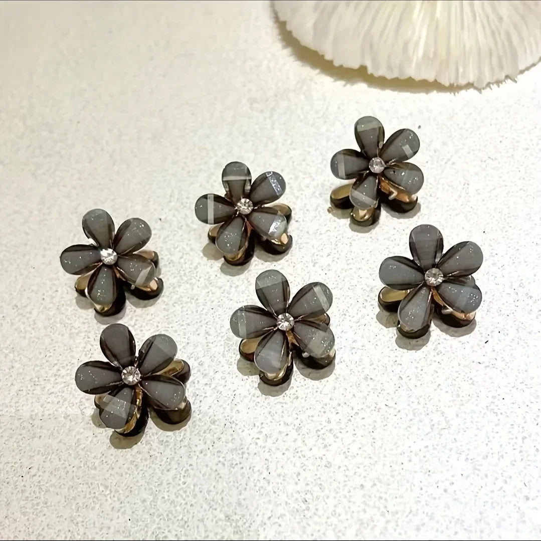6pcs 3pcs 1pc Kids Women Girls Flower Shaped Hair Grab Clips, Faux Pearl Decorative Hair Barrettes Hair Decoration Accessories — view 9 of product