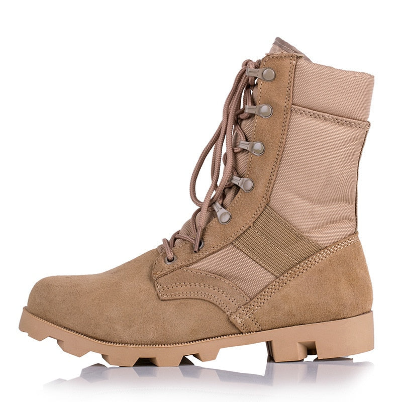 summer man ankle boots military shoes genuine leather shoes for men army boots