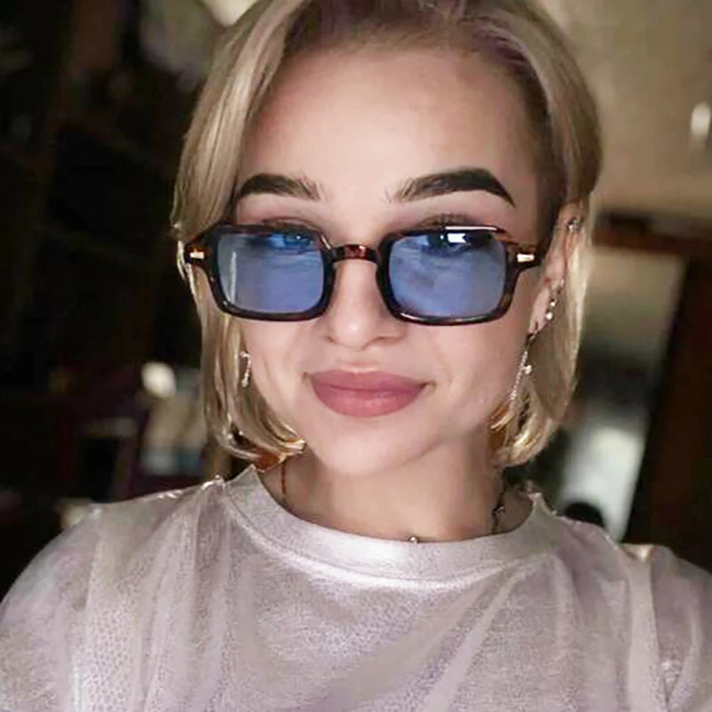 Rectangle Sunglasses Luxurious Designer — Vintage Brand Anti-Glare Women Men Square Shades — view 5 of sunglasses