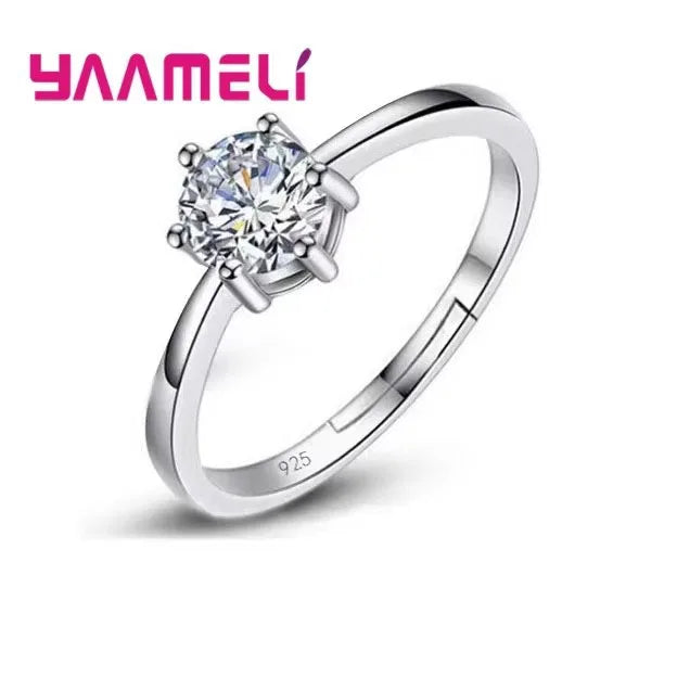 Unisex S925 Sterling Silver Wedding Rings — Austrian Crystal Fine Jewelry Gift Set — view 2 of jewelry
