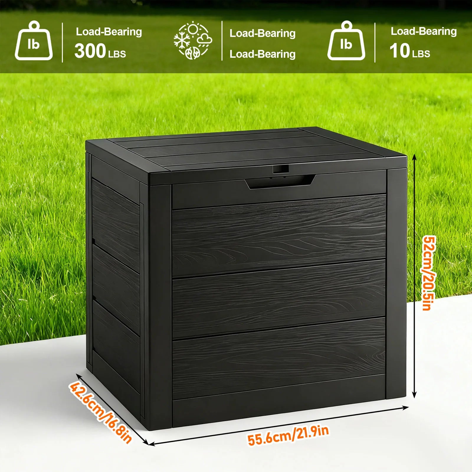 Storage Organizer 75-Gallon Outdoor Deck Box — Lockable Heavy-Duty Plastic Patio Container — view 7 of storage & organisation