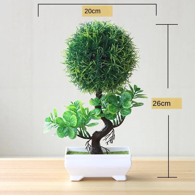 Home Decor Artificial Bonsai Plant — Faux Green Small Tree in Pot for Home, Office & Garden — view 8 of home decor