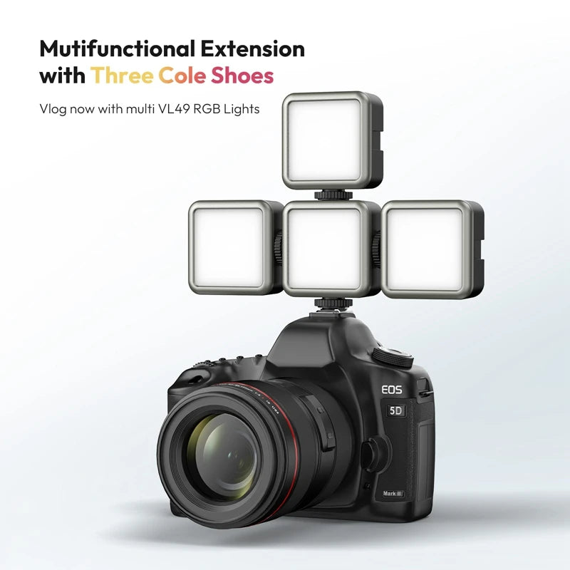 VL49 RGB LED Video Light – 2500K–9000K Magnetic Mini Fill Light (2000mAh, Type-C)