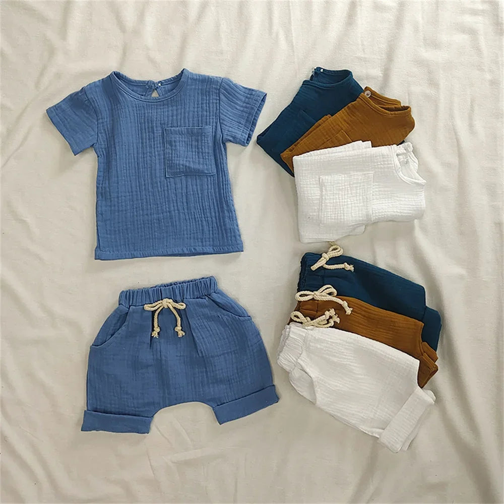 Baby Cotton Outfit Set - 2-Piece Newborn Romper & T-Shirt with Shorts — view 3 of baby outfits