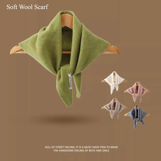 Cashmere Triangle Scarf — Hands-Free Knitted Wrap Versatile Headscarf Women's Neck Protection — view 1 of scarves & wraps