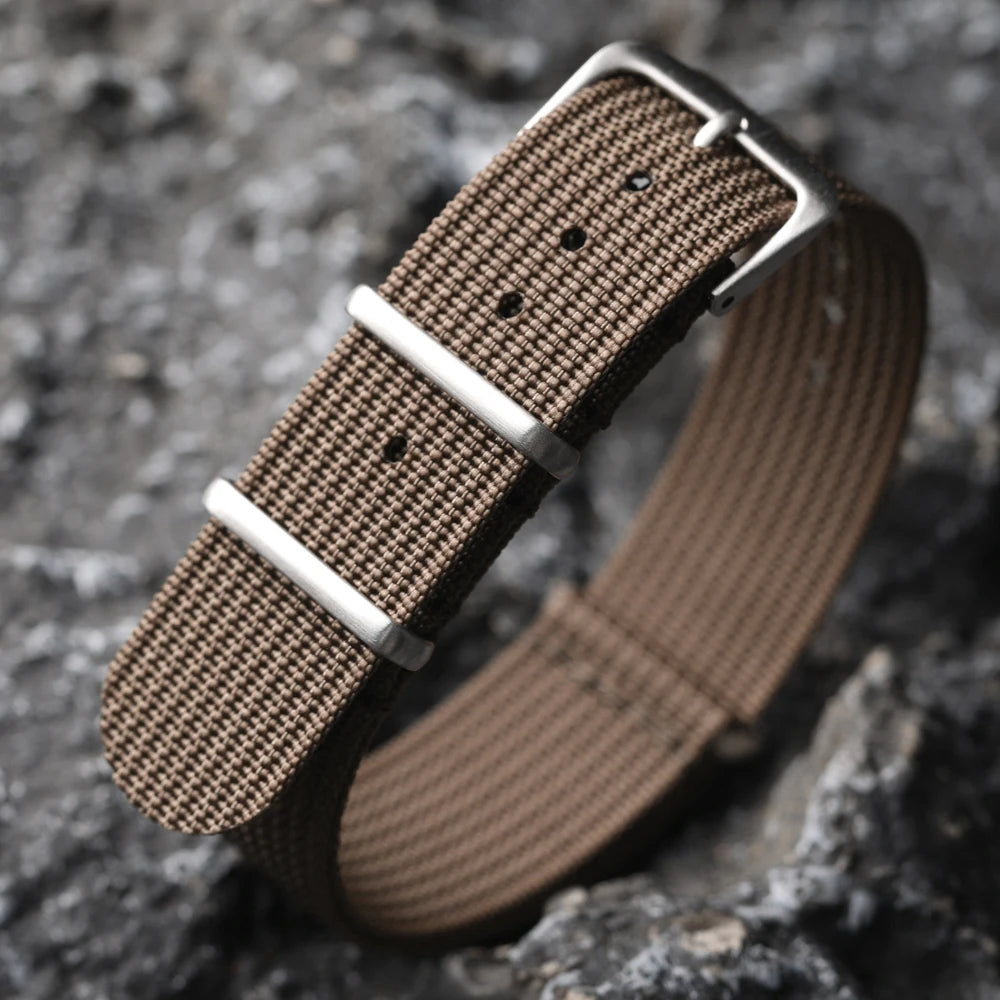 Ribbed Nylon Military Watchband — 18mm 20mm 22mm Breathable Sport Watch Strap — view 10 of watch straps