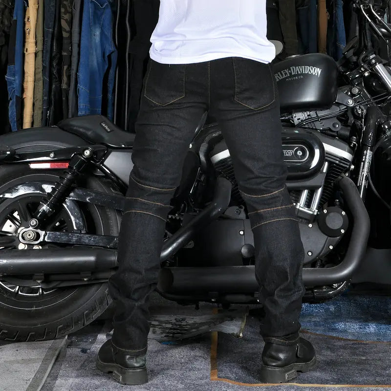 Men's Motorcycle Riding Jeans — Anti-Fall Racing Rider Pants All Seasons — view 3 of men's clothing