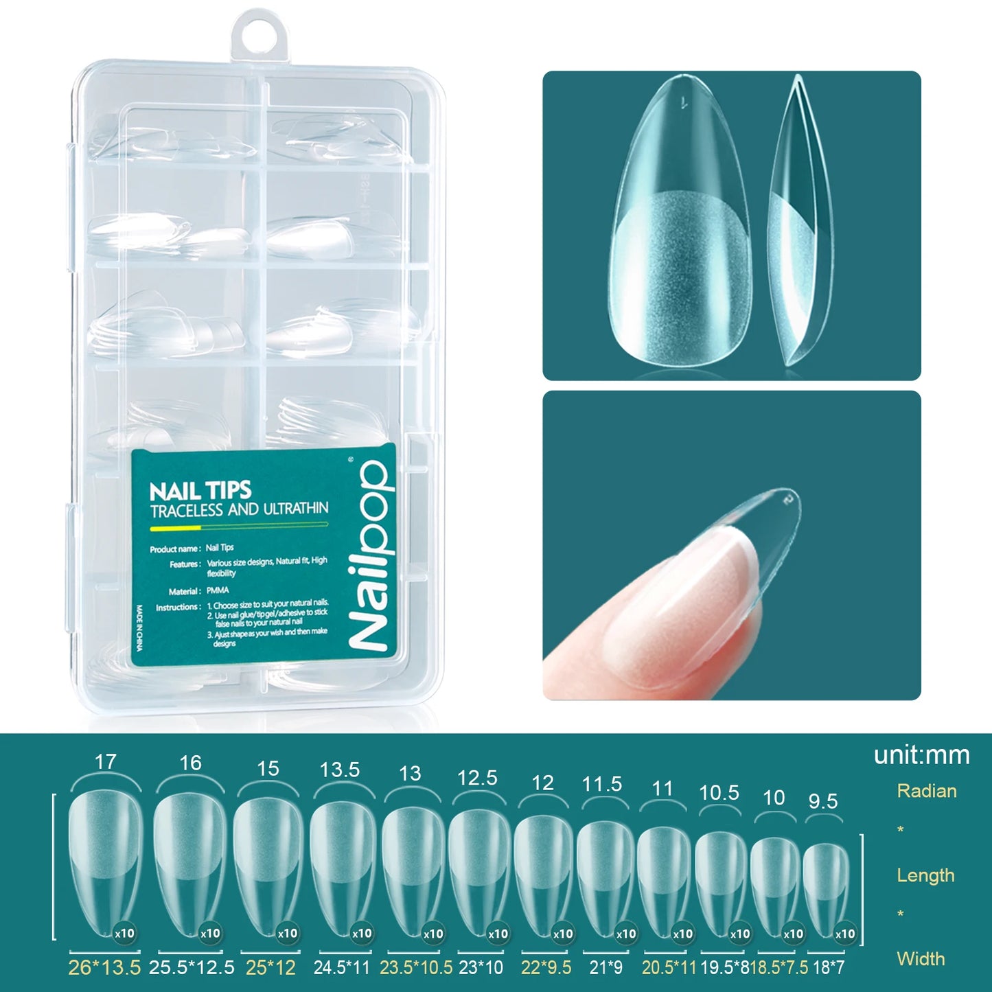120PCS Soft Gel Nail Tips – Full-Cover Oval & Square DIY Extensions