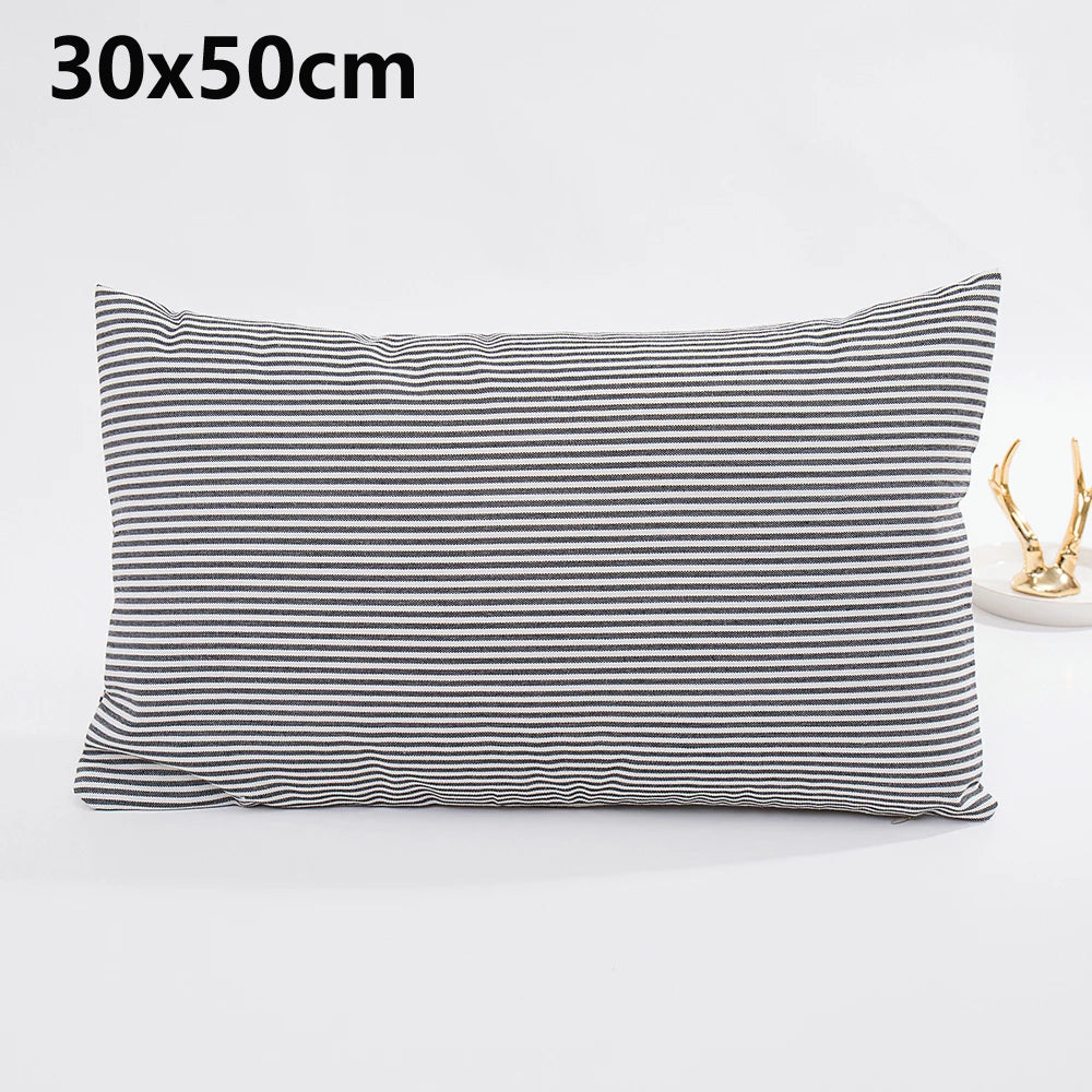 Plaid Sofa Cushion Cover &mdash; 30&times;50 &amp; 45&times;45 cm Multi-Color Stripe Pillowcase
