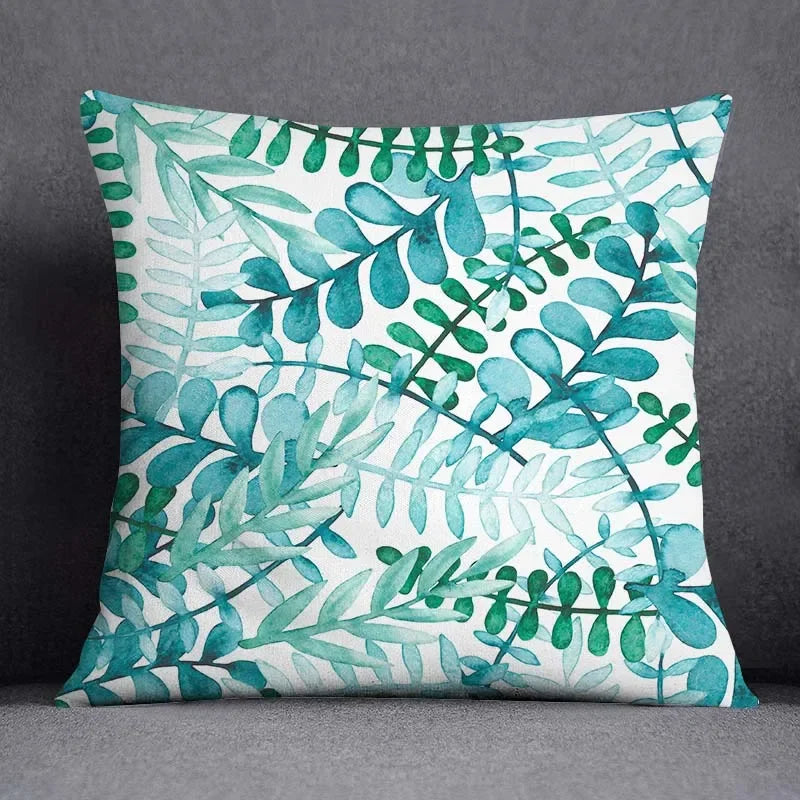 Dark Green Floral Cushion Cover &mdash; Modern Square Animal Print Pillow Case for Sofa &amp; Office — view 19 of cushion covers & pillow cases