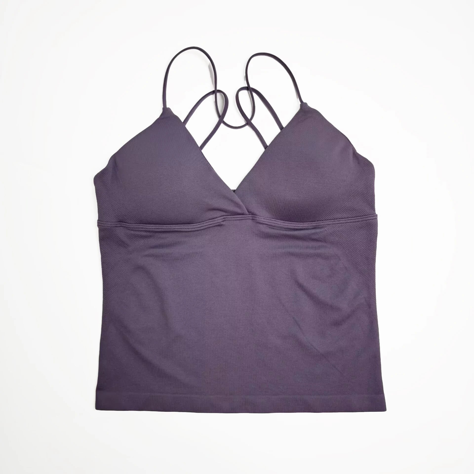 Women's Activewear Twist-Front Longline Workout Tank — Seamless Built-In Bra Yoga Top — view 6 of women's activewear