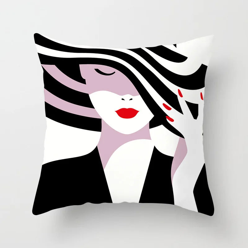 Black &amp; White Geometric Pillowcase &mdash; 45&times;45 cm Modern Sofa &amp; Office Cushion Cover — view 13 of cushion covers & pillow cases