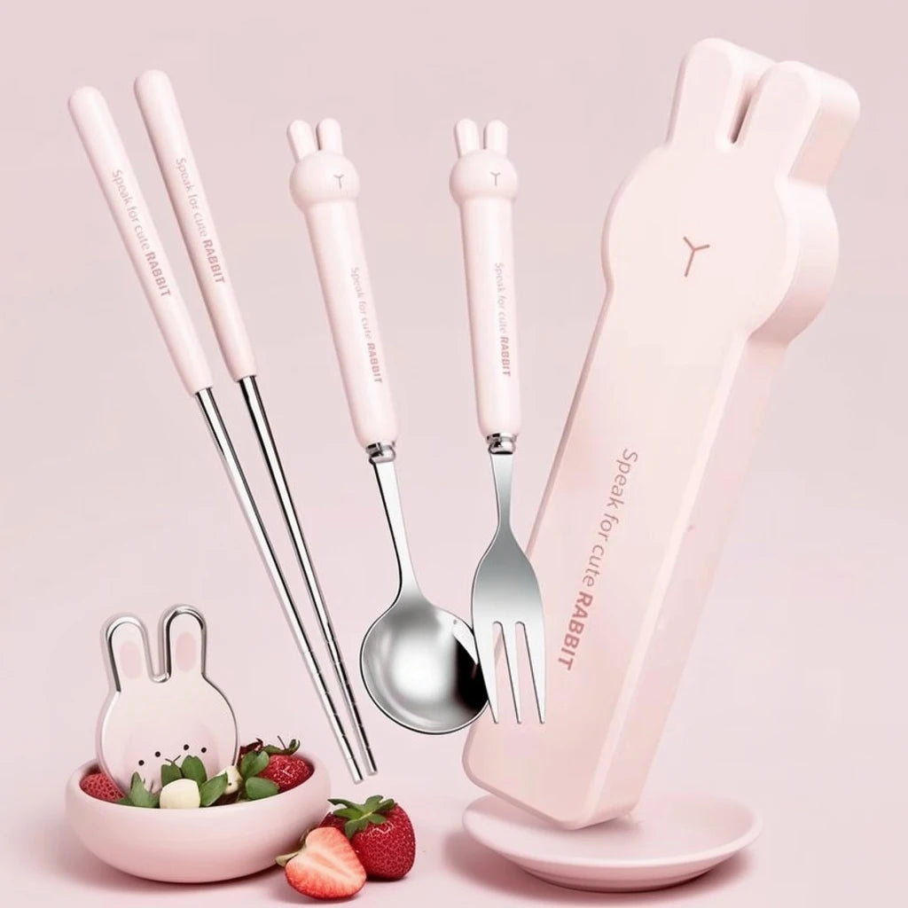 Portable 304 Stainless Steel Cutlery Set &mdash; Reusable Fork, Spoon &amp; Chopsticks with Case — view 2 of dining & tableware