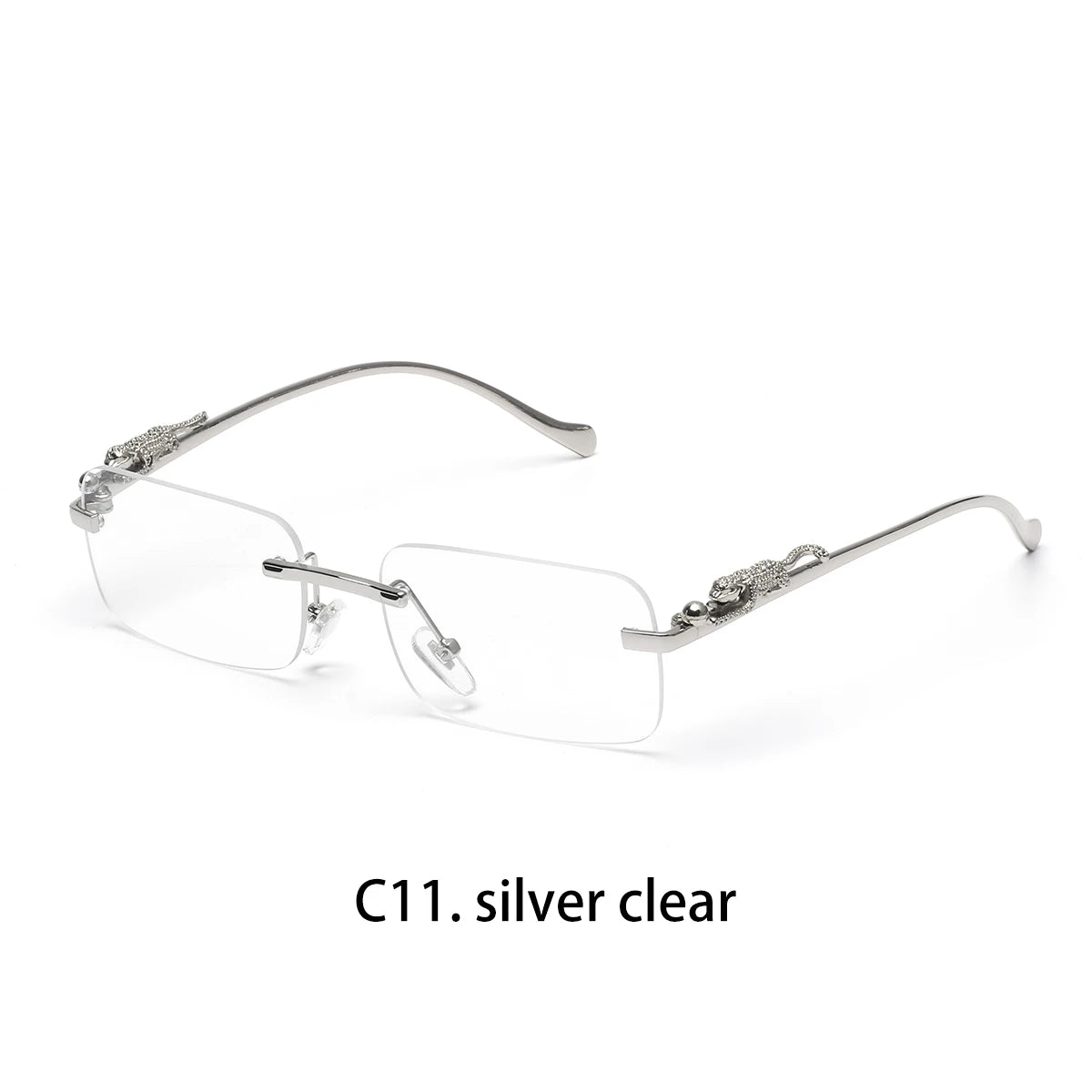 Rimless Sunglasses Ruiao UV400 — Sleek Metal Square Designer Shades Men Women Influencer — view 10 of sunglasses