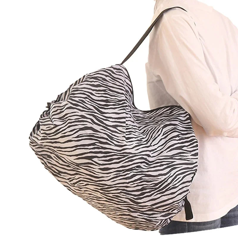 Foldable Waterproof Travel Bag - Portable Beach & Grocery Shopping Tote — view 4 of shopping bags