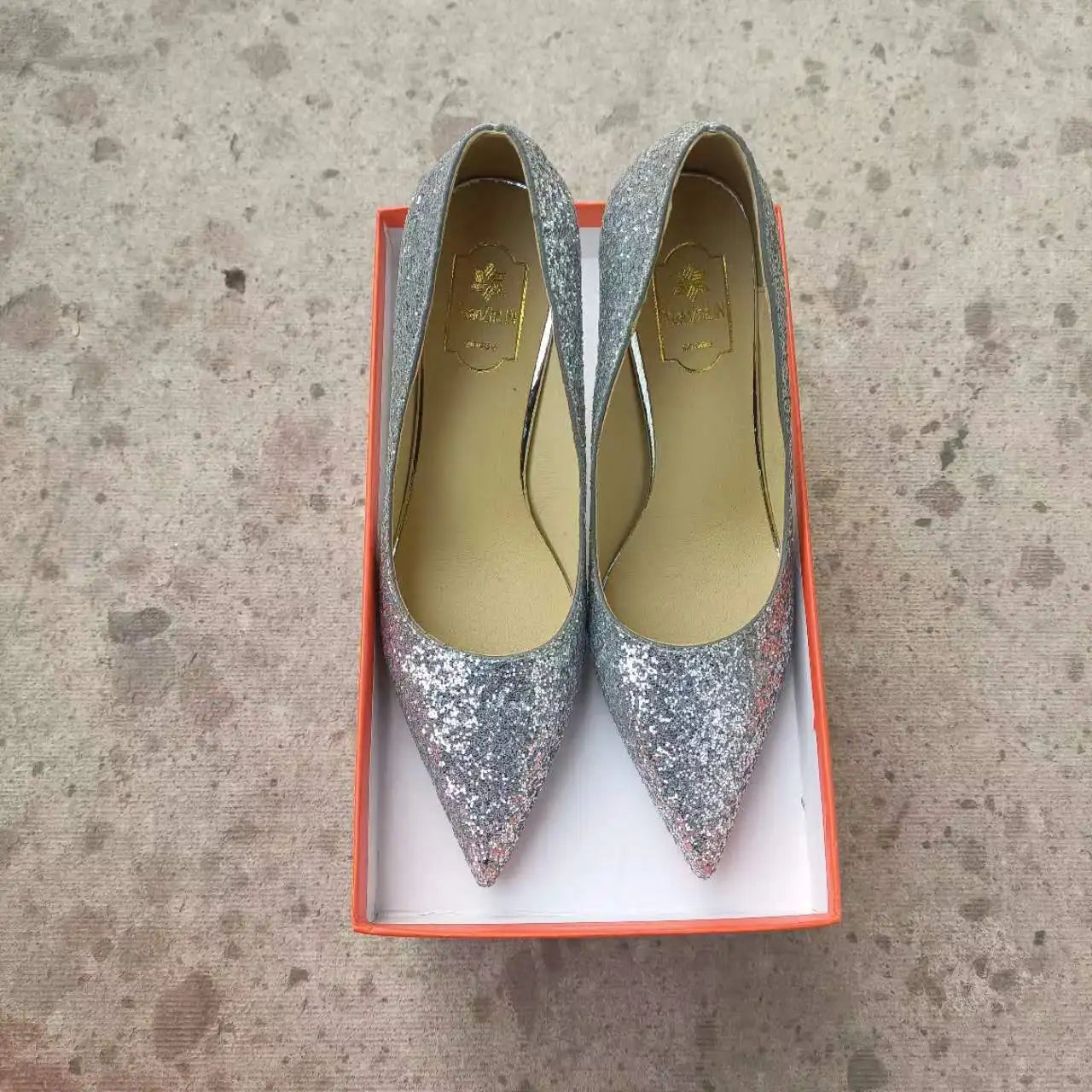 Heels & Pumps — Gold & Silver Designer Wedding Heels, Bridal Luxury Stiletto Pumps — view 3 of heels & pumps