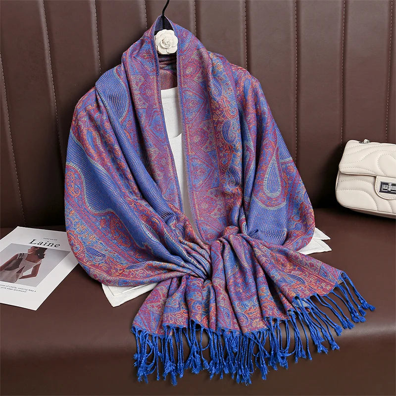 Pashmina Scarf in 58 Signature Shades — Cashmere-Feel Women's Tassel Shawl Wrap Color Stack