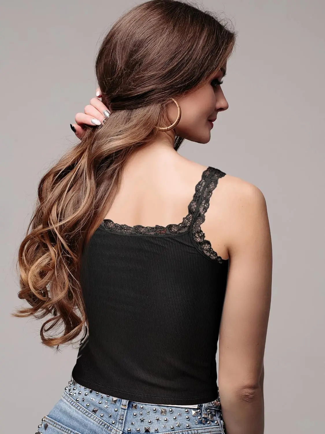 4-Pack Lace-Trim Camisole Set — Soft Comfy Cami Undershirt Bundle for Women — view 6 of tanks & camisoles