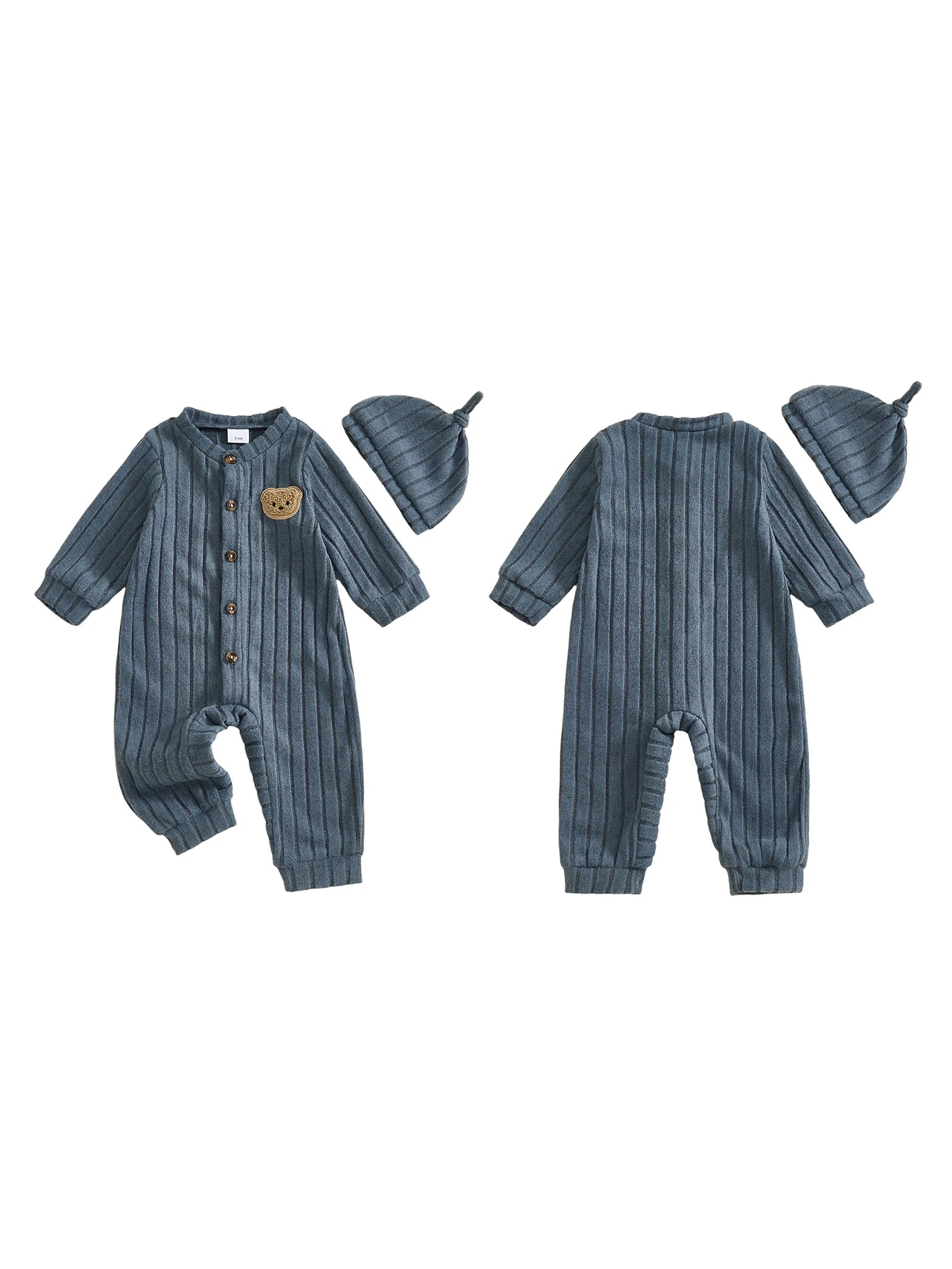 Infant Boy Bear Embroidery Romper & Beanie Set - 2-Piece Gift Outfit — view 4 of infant sets