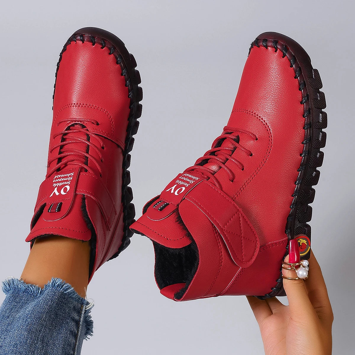 Women's Luxury Flat Ankle Boots — Comfortable Warm Casual Mom Boots (2025) — view 7 of boots