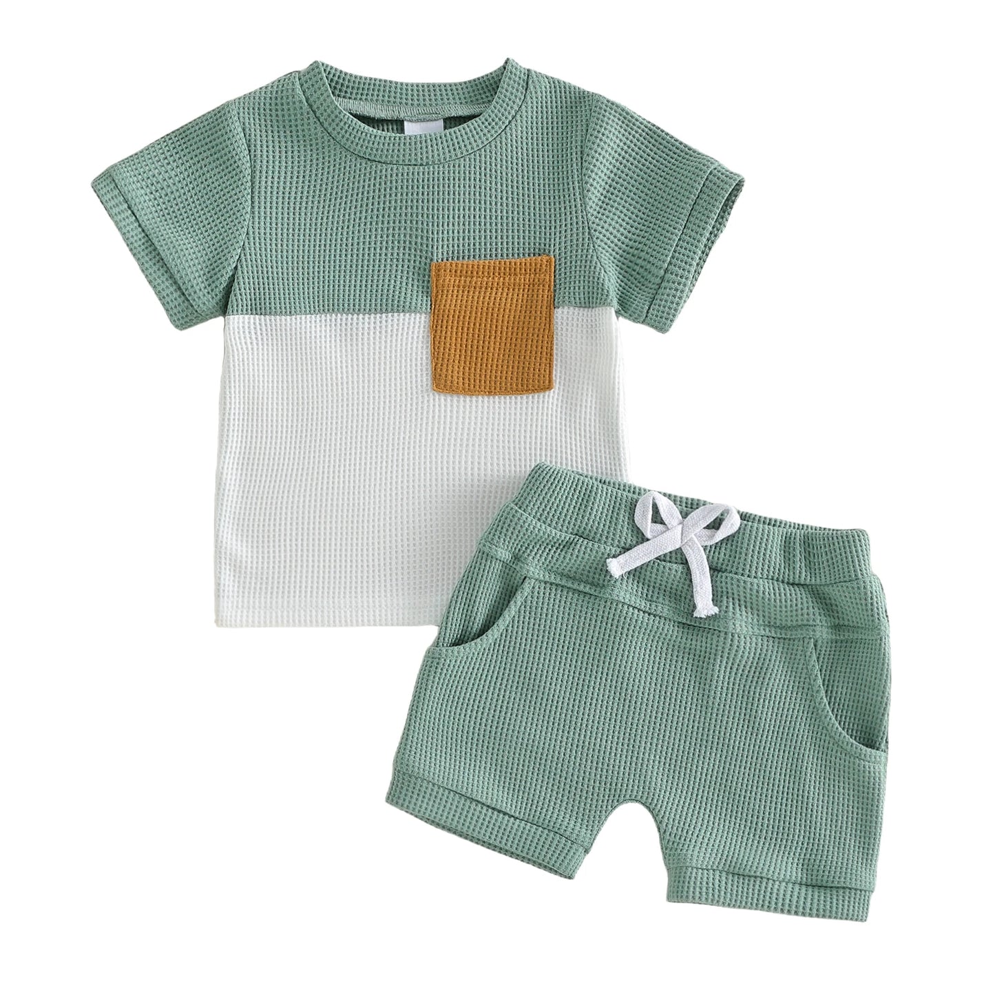Infant Boy Printed T-Shirt & Elastic Shorts Set - Summer Outfit — view 7 of infant sets